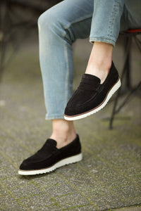 Stanley Special Design Suede Black Loafer