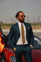 Load image into Gallery viewer, Myles Slim Fit Special Series Gold Detailed Green Suit
