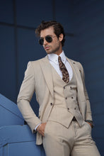 Load image into Gallery viewer, Simon Slim-fit Beige Wool Suit
