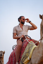 Load image into Gallery viewer, Myles Slim Fit High Collared Patterned Camel Shirt
