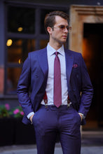 Load image into Gallery viewer, Jude Slim Fit Double Breasted Striped Navy Blue Suit
