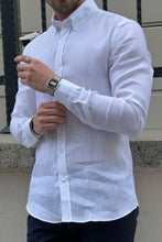 Load image into Gallery viewer, Simon Slim Fit Special Production High Quality White Linen Shirt
