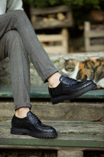 Load image into Gallery viewer, Abboud New Collection Genuine Leather Croc Theme Casual Black Shoes
