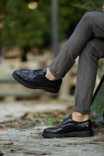 Load image into Gallery viewer, Abboud New Collection Genuine Leather Croc Theme Casual Black Shoes
