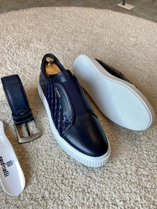 Abboud New Collection Navy Float Leather Shoes