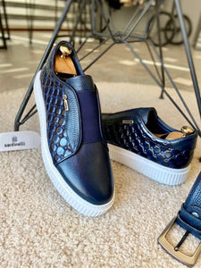 Abboud New Collection Navy Float Leather Shoes