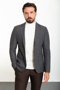 Oliver Slim Fit Light Grey Dot Blazer