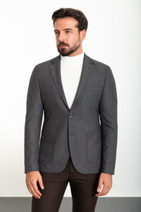 Oliver Slim Fit Light Grey Dot Blazer