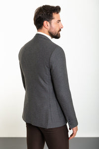 Oliver Slim Fit Light Grey Dot Blazer