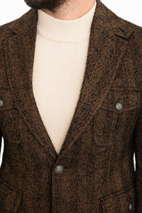 Oliver Slim Fit Brown Patterned Blazer