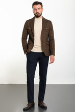 Load image into Gallery viewer, Oliver Slim Fit Brown Patterned Blazer
