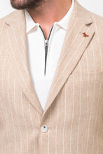 Load image into Gallery viewer, Oliver Slim Fit Beige Striped Blazer
