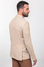 Load image into Gallery viewer, Oliver Slim Fit Beige Striped Blazer
