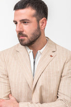 Load image into Gallery viewer, Oliver Slim Fit Beige Striped Blazer
