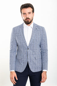 Oliver Slim Fit Blue Plaid Blazer/Jacket