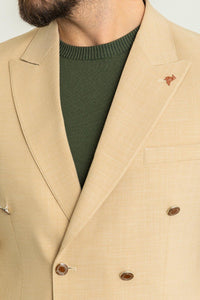 Oliver Slim Fit Beige Double Breasted Blazer