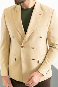 Oliver Slim Fit Beige Double Breasted Blazer