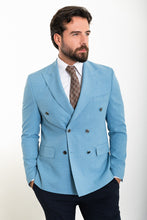 Load image into Gallery viewer, Oliver Slim Fit Blue Double Breasted Blazer
