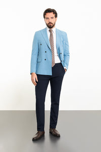 Oliver Slim Fit Blue Double Breasted Blazer