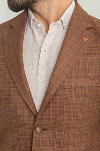 Oliver Slim Fit Brown Plaid Blazer