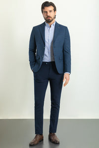 Oliver Slim Fit Navy Plaid Blazer