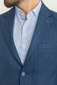 Oliver Slim Fit Navy Plaid Blazer