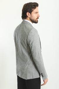 Oliver Slim Fit Grey Plaid Blazer