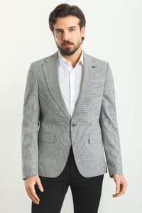 Oliver Slim Fit Grey Plaid Blazer