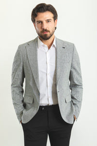 Oliver Slim Fit Grey Plaid Blazer