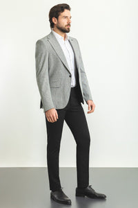 Oliver Slim Fit Grey Plaid Blazer