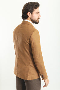 Oliver Slim Fit Camel Plaid Blazer