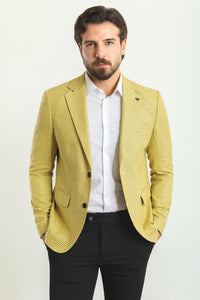 Oliver Slim Fit Yellow Plaid Blazer