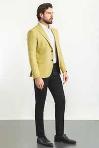 Oliver Slim Fit Yellow Plaid Blazer