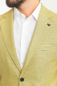 Oliver Slim Fit Yellow Plaid Blazer