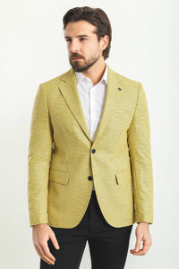 Oliver Slim Fit Yellow Plaid Blazer