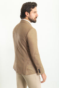 Oliver Slim Fit Beige Plaid Blazer