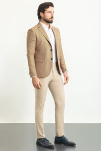 Oliver Slim Fit Beige Plaid Blazer