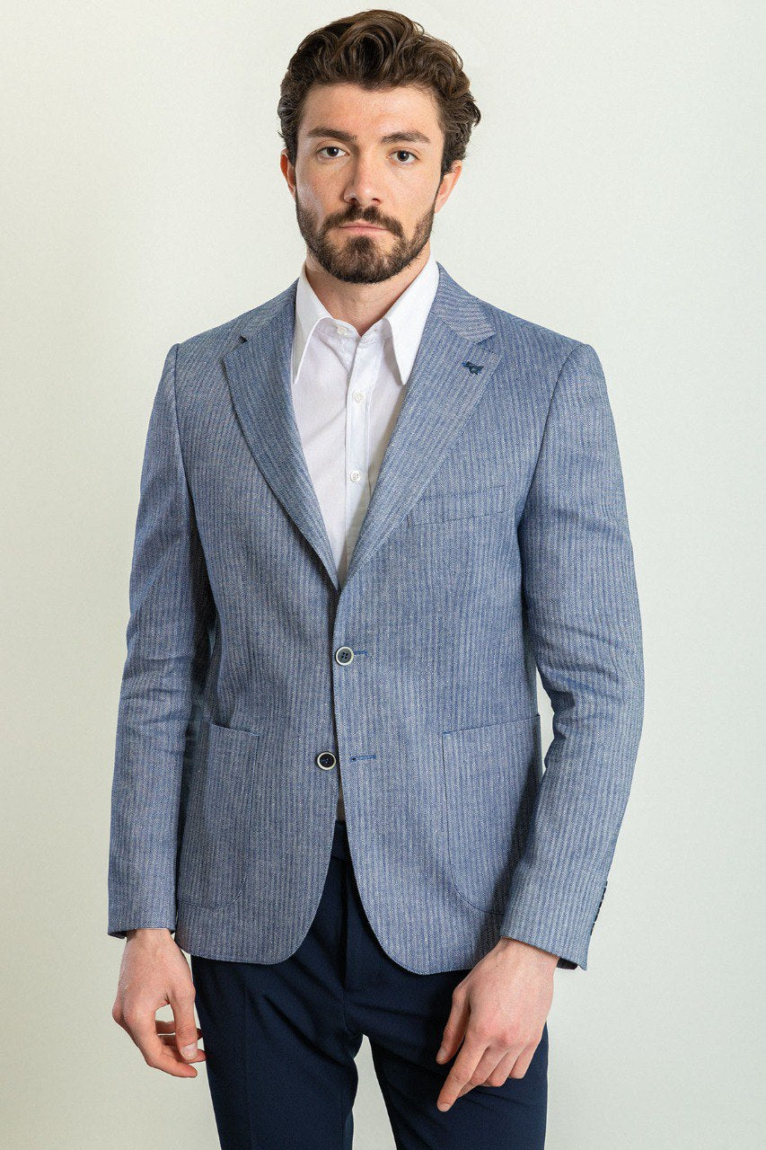 Oliver Slim Fit Blue Plaid Blazer