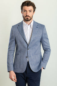 Oliver Slim Fit Blue Plaid Blazer