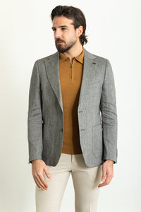 Oliver Slim Fit Green Plaid Blazer