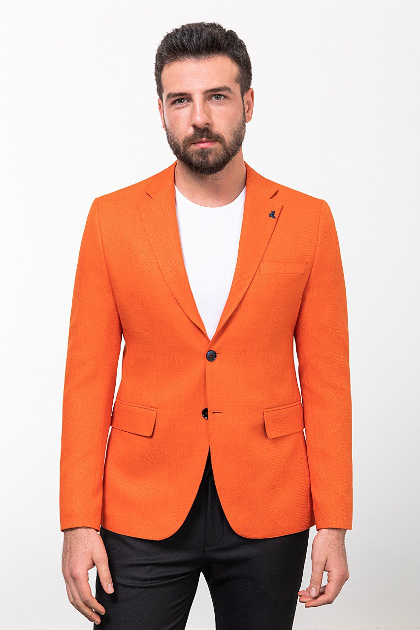 Tyler Slim Fit Orange Blazer