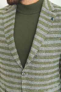 Tyler Slim Fit Green Patterned Blazer