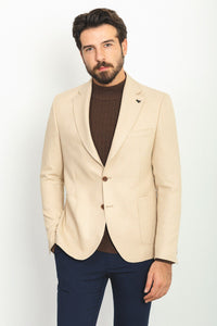 Tyler Slim Fit Beige Blazer