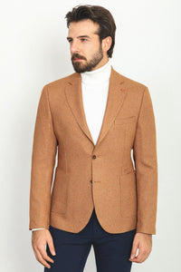 Tyler Slim Fit Camel Blazer