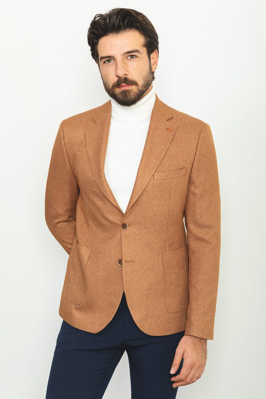 Tyler Slim Fit Camel Blazer