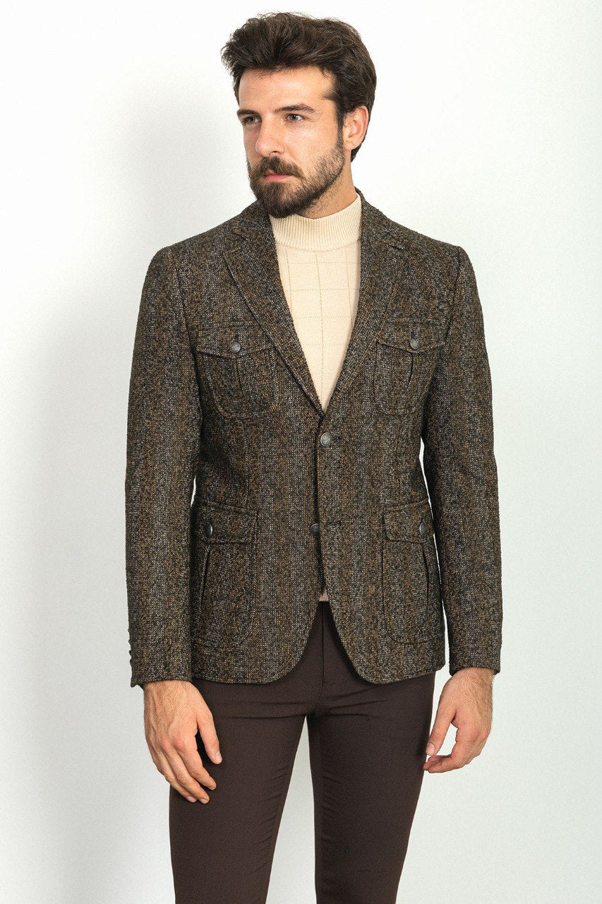 Tyler Slim Fit Brown Blazer