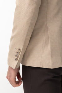 Tyler Slim Fit Beige Plaid Blazer