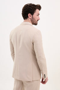 Tyler Slim Fit Beige Double Breasted Blazer