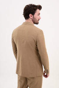 Tyler Slim Fit Camel Double Breasted Blazer