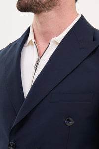 Tyler Slim Fit Navy Double Breasted Blazer